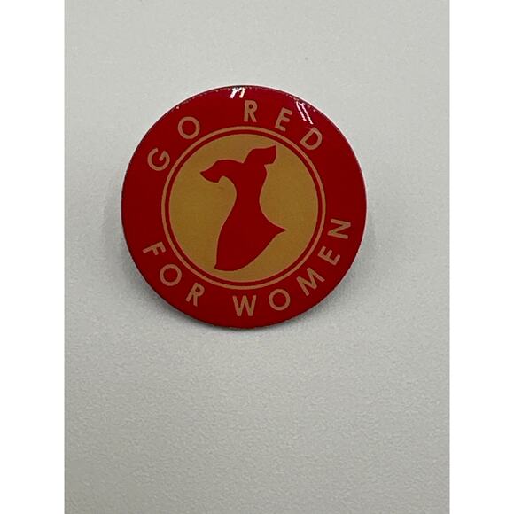 Go Red For Women Pinback Button Lapel Pin Heart‎ Health Awareness Charity - Picture 8 of 8